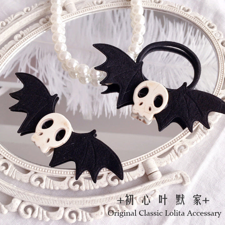 Gothic Lolita Halloween Skull Bat Blavk Wings Hairpin Cosplay Girl Hair Accessories Hair Clip Headdress - Cosplay Craze