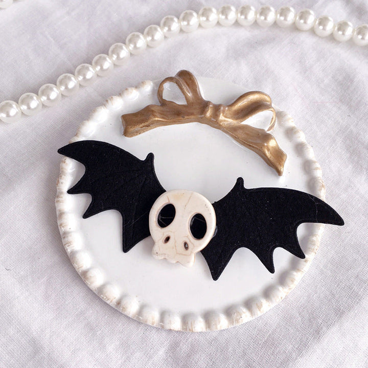 Gothic Lolita Halloween Skull Bat Blavk Wings Hairpin Cosplay Girl Hair Accessories Hair Clip Headdress - Cosplay Craze