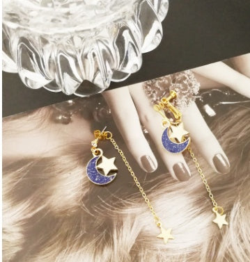 Anime Sailor Moon 25th Cosplay Earring Girl Blue moon star eardrop accessories prop - Cosplay Craze
