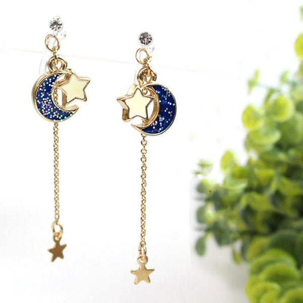 Anime Sailor Moon 25th Cosplay Earring Girl Blue moon star eardrop accessories prop - Cosplay Craze