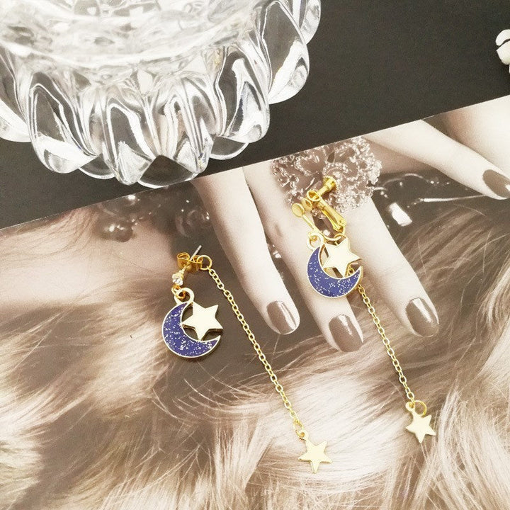 Anime Sailor Moon 25th Cosplay Earring Girl Blue moon star eardrop accessories prop - Cosplay Craze