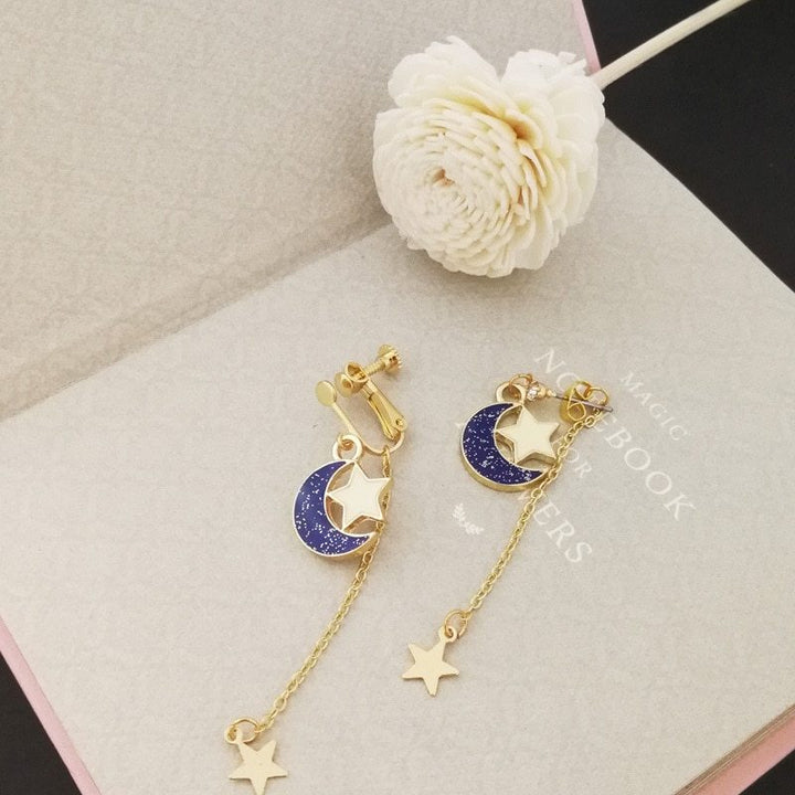 Anime Sailor Moon 25th Cosplay Earring Girl Blue moon star eardrop accessories prop - Cosplay Craze