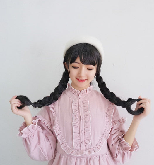 Long roll wig air bangs wig wig COS wig dyed wig - Cosplay Craze