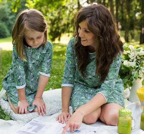 Parent-child skirt printed parent-child knee-length skirt - Cosplay Craze