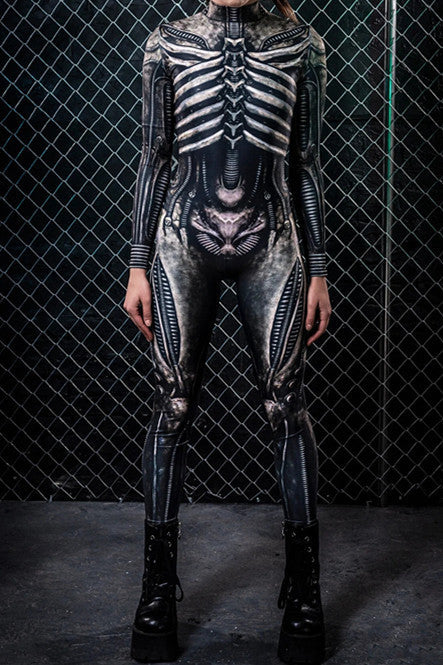 Digital Printing Halloween Cosplay Cosplay Clothes Unisex Wear Tight Long Sleeve Jumpsuit - Cosplay Craze