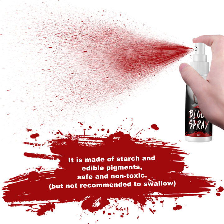 Halloween Blood Splatter, Easy To Use Blood Effects Makeup Kit, Reusable Blood Splatter And Cosplay Accessories For Adults, Zoombie, Vampire And Costume - Cosplay Craze
