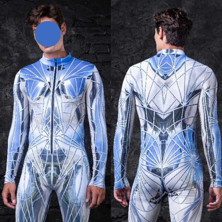 Digital Printing Halloween Cosplay Cosplay Clothes Unisex Wear Tight Long Sleeve Jumpsuit - Cosplay Craze