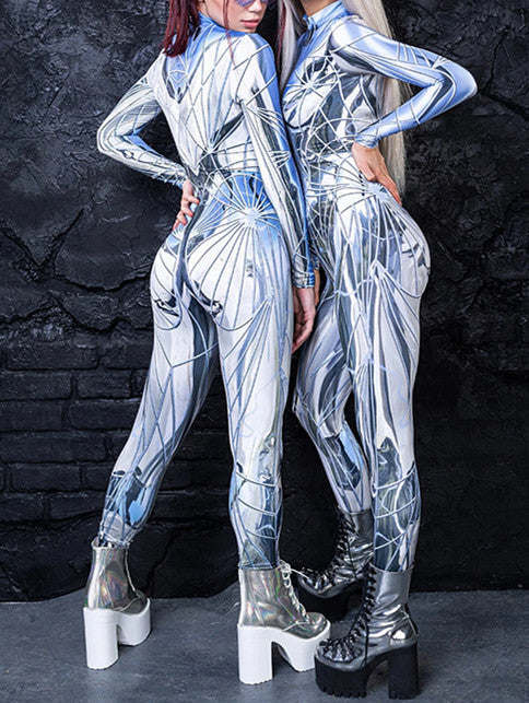 Digital Printing Halloween Cosplay Cosplay Clothes Unisex Wear Tight Long Sleeve Jumpsuit - Cosplay Craze